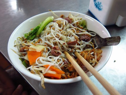Representative photograph of Bun Bo Nam Bo. The photograph includes bean sprouts not included in this recipe.