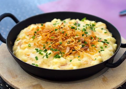 Representative photograph of Kasespatzle. The photograph includes chive garnish not included in this recipe.