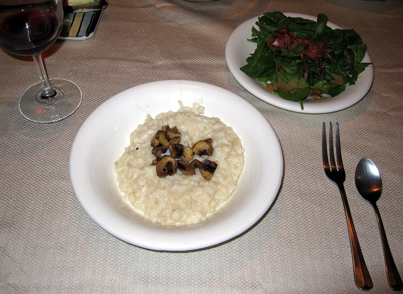 Representative photograph of mushroom risotto