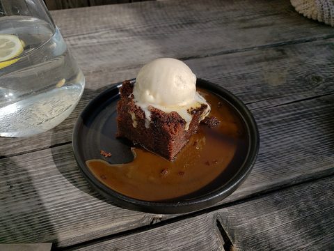 Representative photograph of Sticky Toffee Pudding. The photograph includes ice cream not included in this recipe.